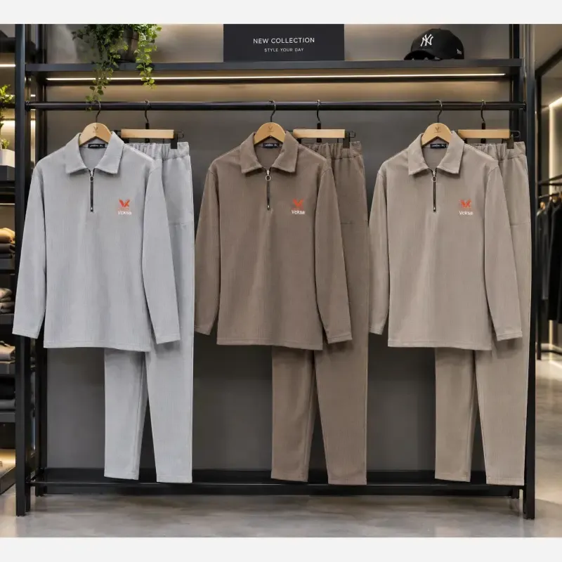 ست مردانه وکسا گلدوزی شده سایز بزرگ پارچه نرم و لطیف