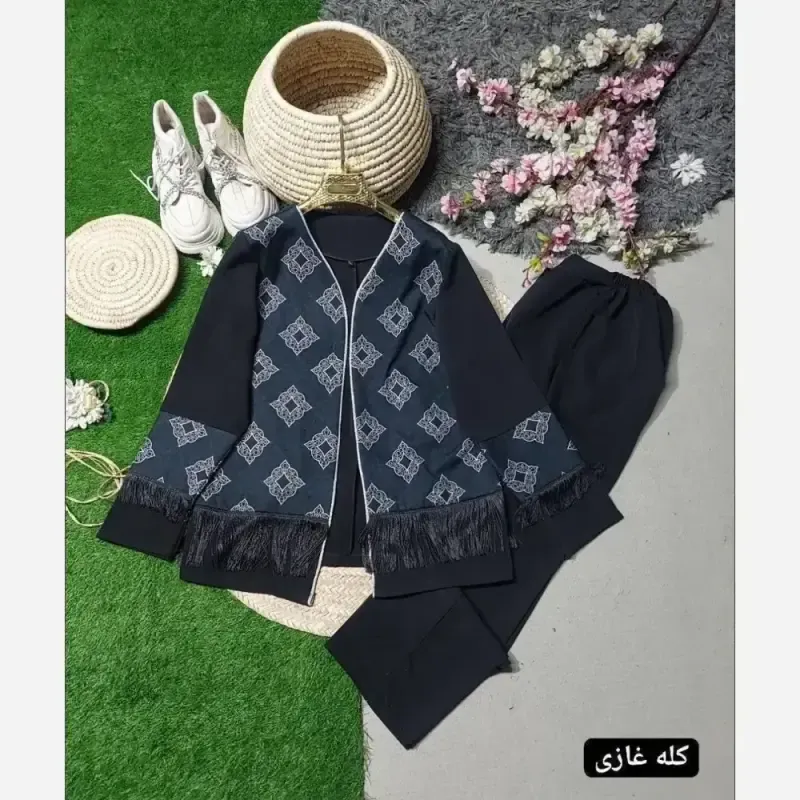 ست سنتی پاییزه نانسی سوپرمازراتی اعلا مغزی دوزی شده رنگ کله غازی فیروزه ای فری سایز