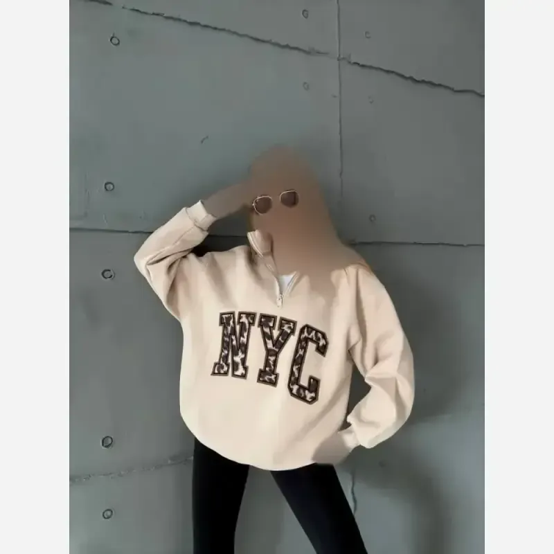 دورس نیم زیپ پلنگی NYC فری سایز دورس اسپان داخل کرکی