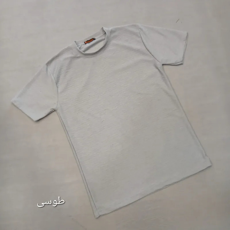 تیشرت بیسکویتی مردانه نخی ساده خنک تابستانی سایز لارج تا سه ایکس لارج