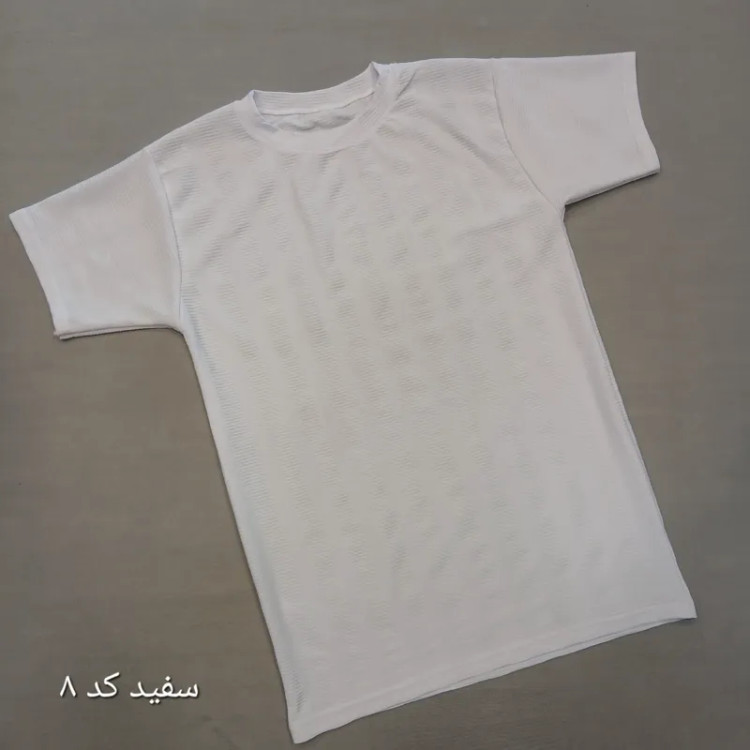 تیشرت بیسکویتی مردانه نخی ساده خنک تابستانی سایز لارج تا سه ایکس لارج